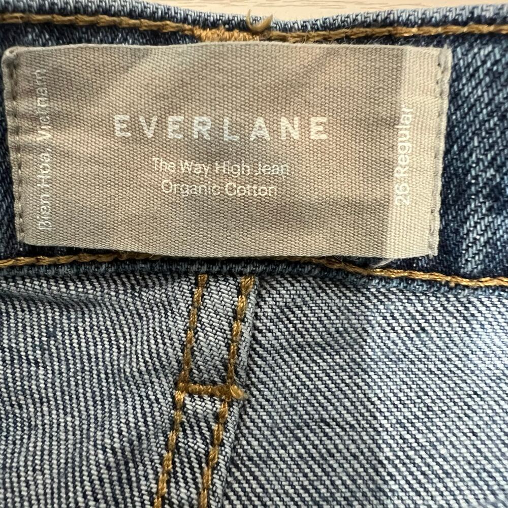Everlane Jeans Women's 26 Regular Blue The Way High Organic Cotton Button Fly - Picture 4 of 10